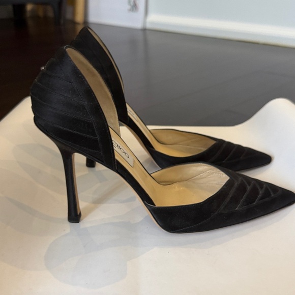 Jimmy Choo D’Orsay Pumps in Black Silk Satin Peau de Soie - Picture 2 of 9